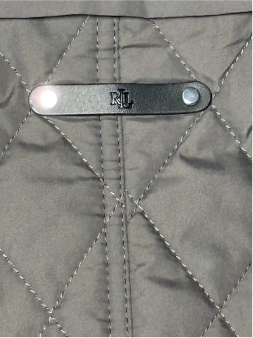 LRL Ralph Lauren Grey Quilted Hooded Coat Jacket Medium EUC Preppy Quiet Luxury - Picture 12 of 14